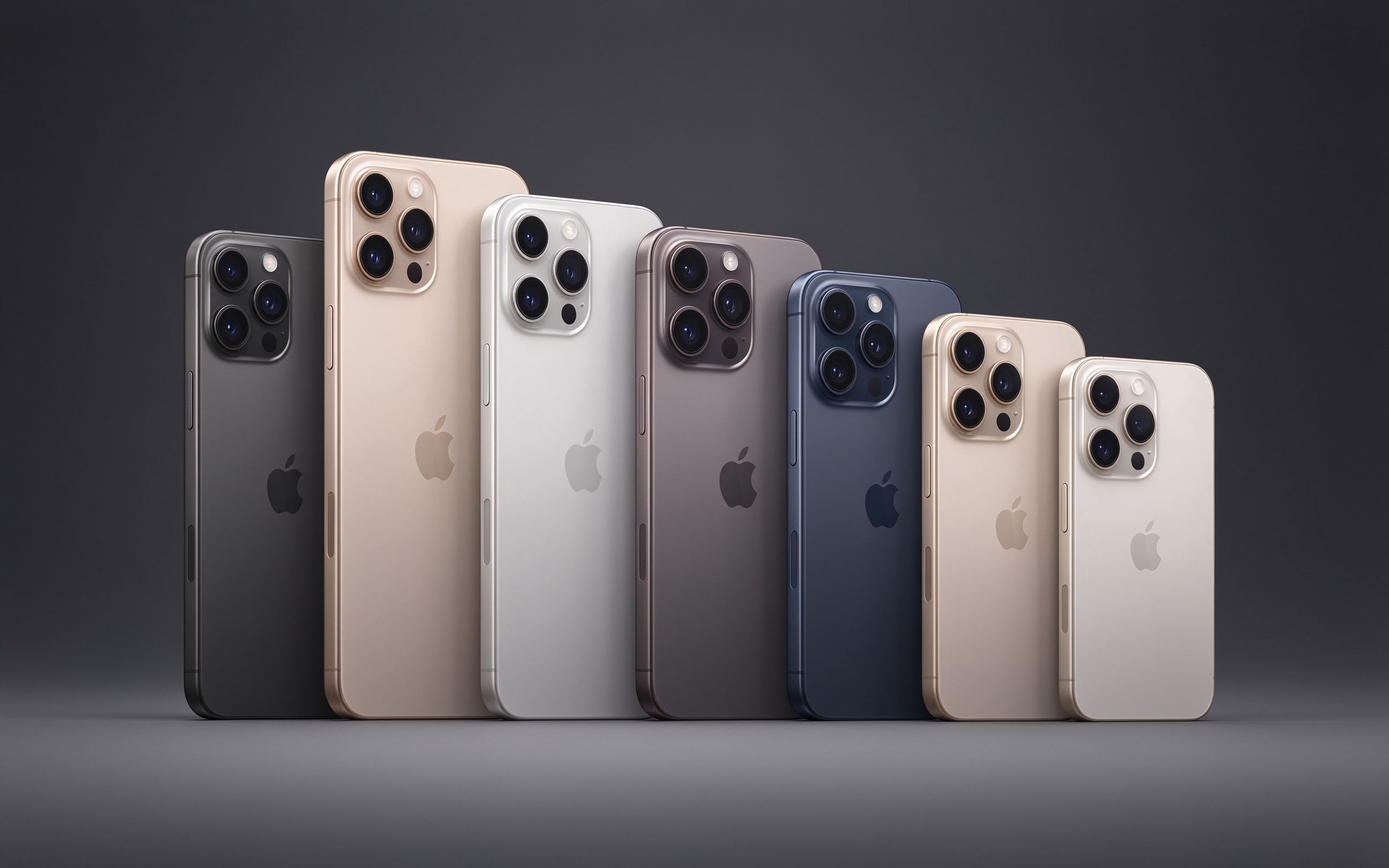 2026年全系iPhone机型排列展示，从大屏到小尺寸多种选择